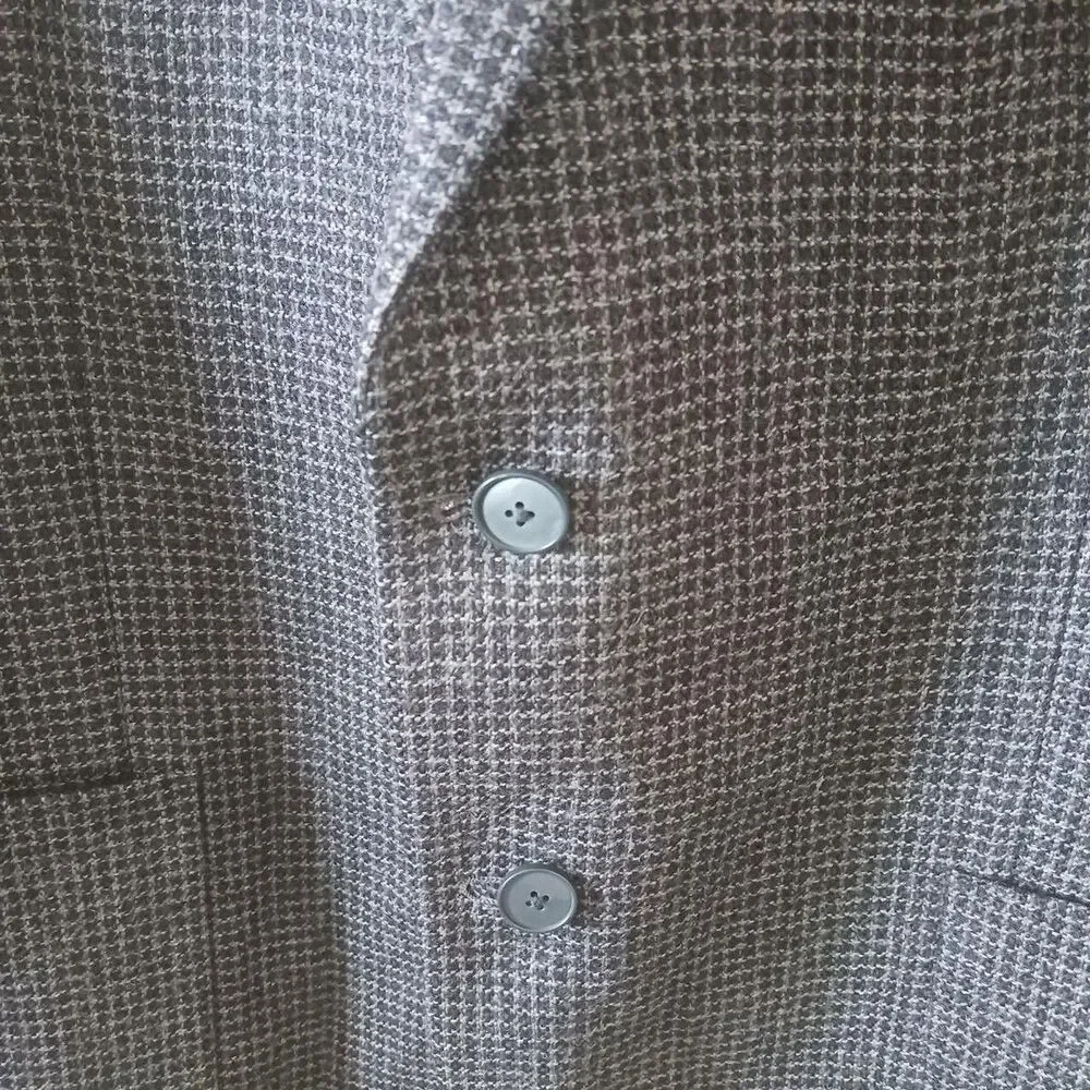 Michael Kors Mens Wool Houndstooth‎ Charcoal Gray Coat Blazer Size 48R